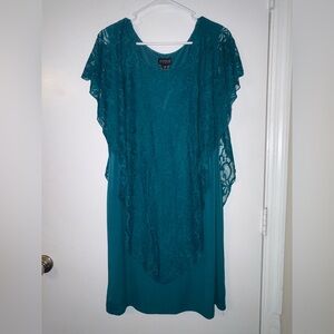 Enfocus Studio Teal Lace Detail Blouse